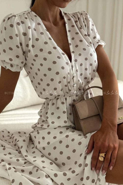 Sukienka biała w groszki Slorea 5