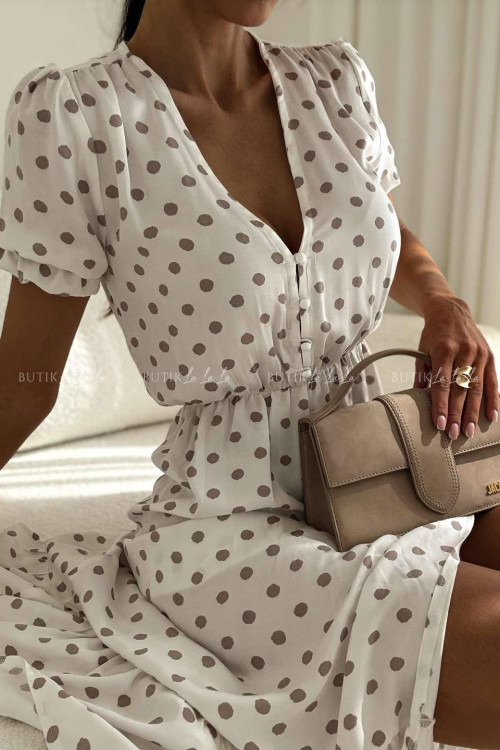 Sukienka biała w groszki Slorea 6