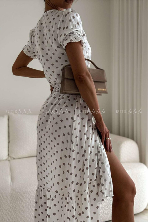 Sukienka biała w groszki Slorea 9