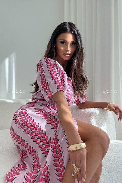 Sukienka w liściasty print Menloe 2