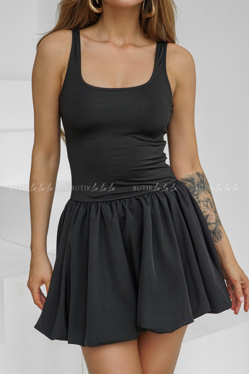 Sukienka mini bombka czarna Lisso