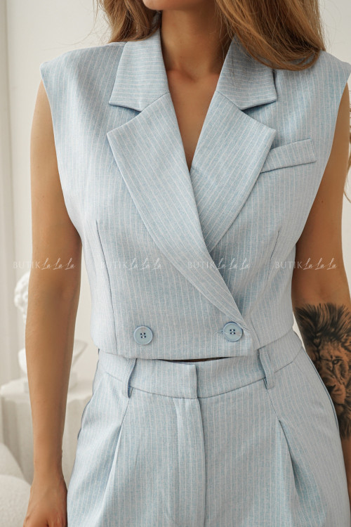 Komplet niebieski kamizelka i spodnie Darine 5