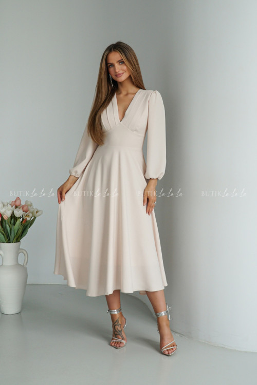 Sukienka midi beżowa Seda 1