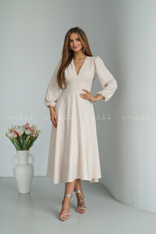 Sukienka midi beżowa Seda 4