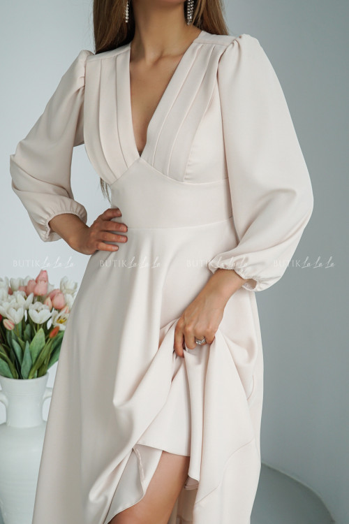 Sukienka midi beżowa Seda 8