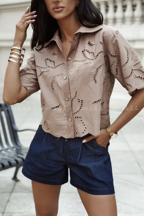 Koszula brązowa na krótki rękaw Galia 2