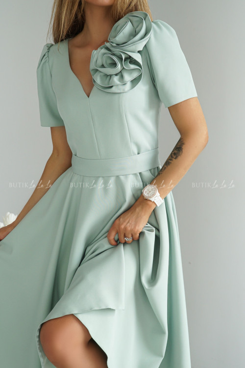 Sukienka midi pistacjowa Nathaly