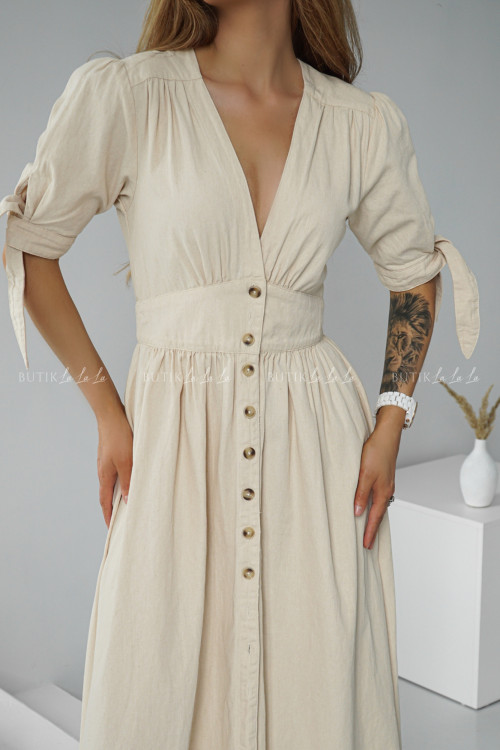 Sukienka jeansowa kremowa Caviar