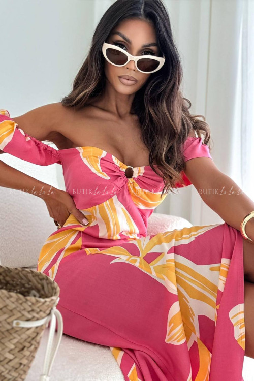 Sukienka maxi w wielokolorowy print Demnie 8