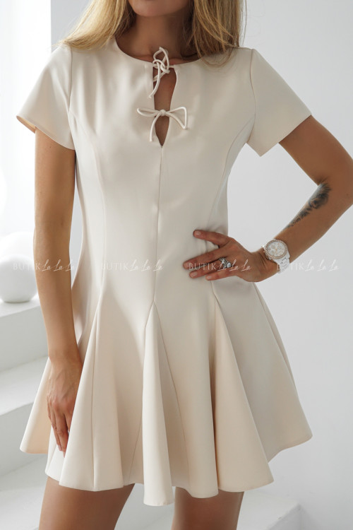 sukienka beżowa z kokardkami Lisa