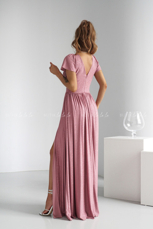 Sukienka maxi brokatowa różowa Gabriela 6