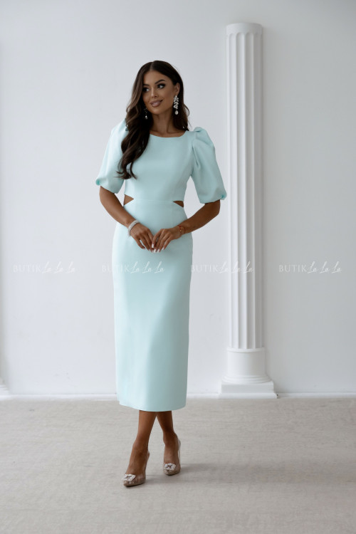 Sukienka midi z wycięciem miętowa Pretta 2