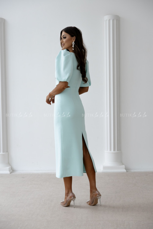 Sukienka midi z wycięciem miętowa Pretta