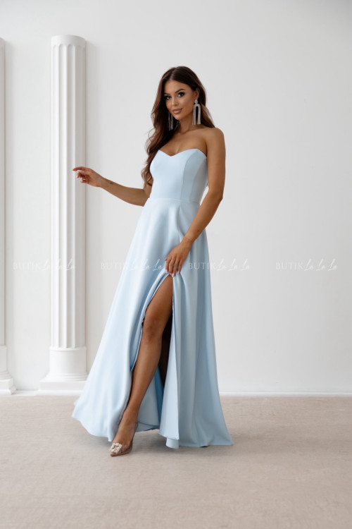 Sukienka maxi z rękawami błękitna Bridget 1