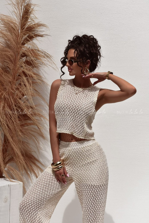 Komplet ażurowy beżowy Seszele 2