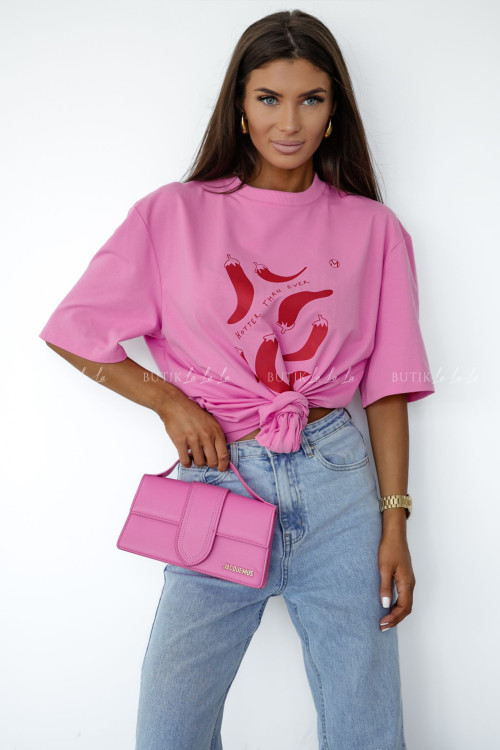 Bluzka różowa z nadrukiem Miluna 2