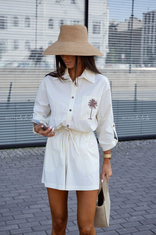 Komplet w paski żółto-białe Pallma 1