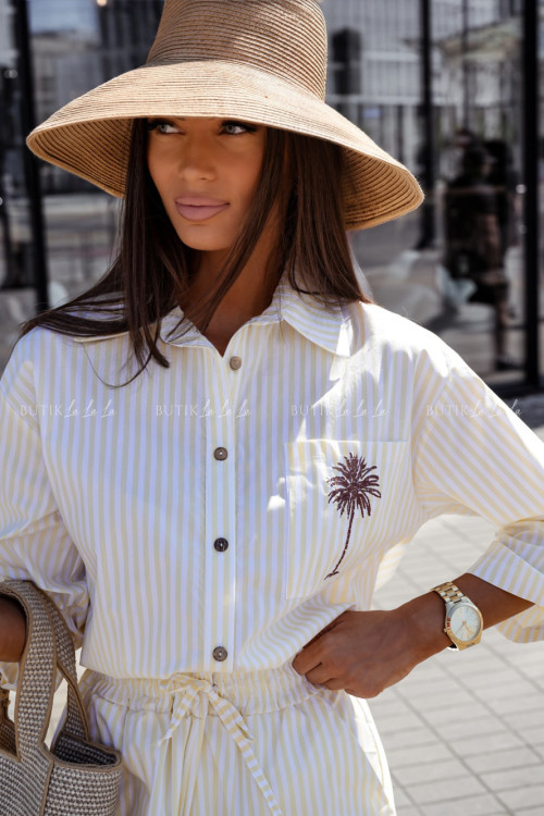 Komplet w paski żółto-białe Pallma 2