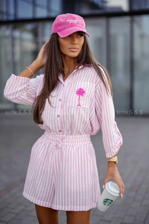 Komplet w paski różowo-białe Pallma 1