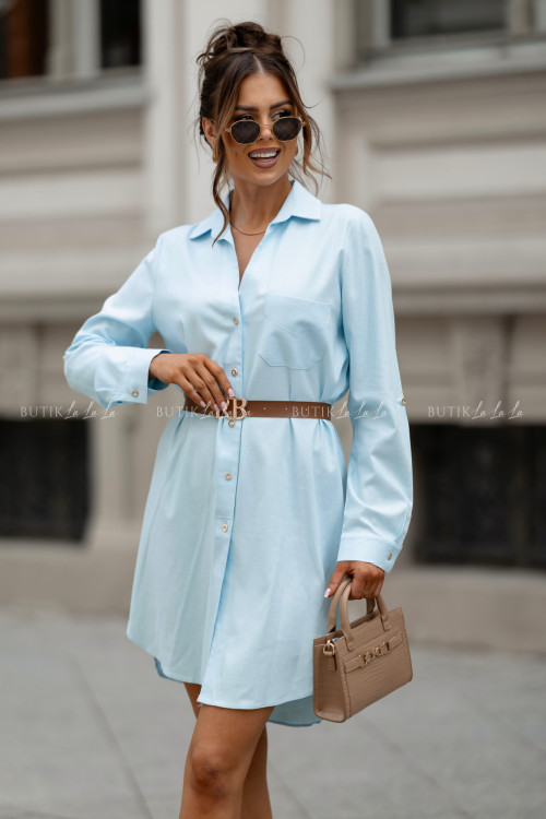 Sukienka koszulowa błękitna Peony