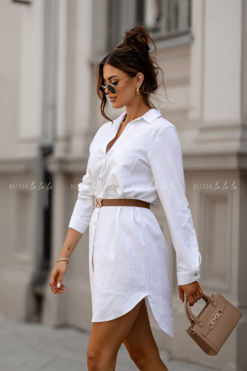 Sukienka koszulowa biała Peony