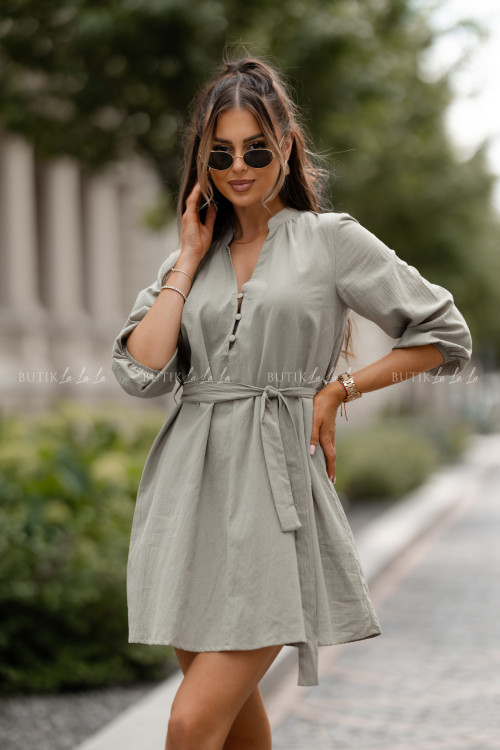 Sukienka bawełniana khaki Nina 4