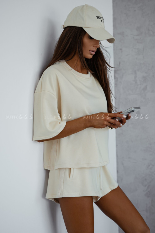 Komplet bawełniany kremowy Comfly