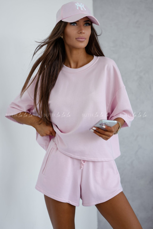 Komplet bawełniany różowy Comfly