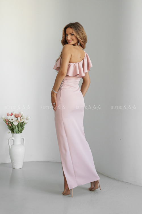 Sukienka maxi pudrowa Maya 1