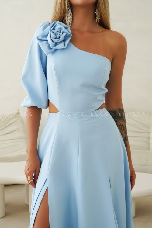 Sukienka midi błękitna Honey