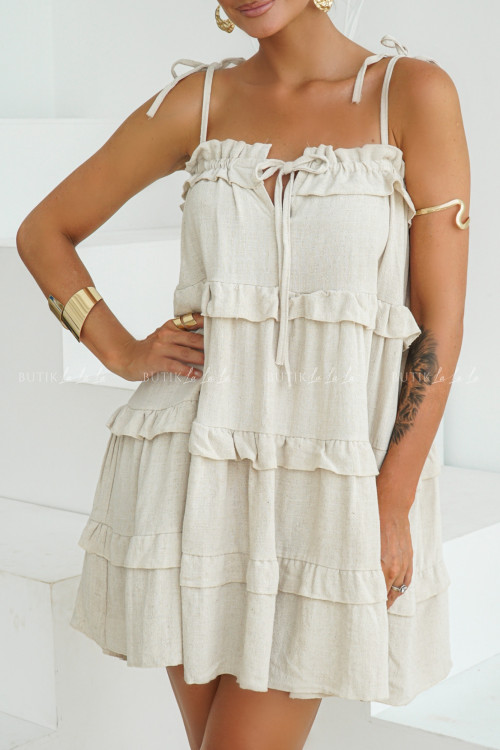 sukienka beżowa Amina