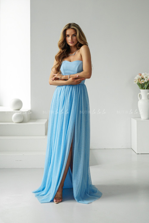 Sukienka tiulowa maxi niebieska Cecylia 5
