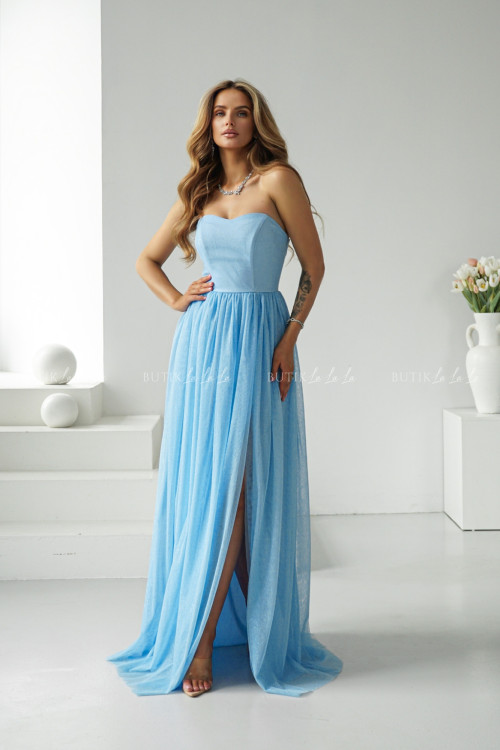 Sukienka tiulowa maxi niebieska Cecylia 11