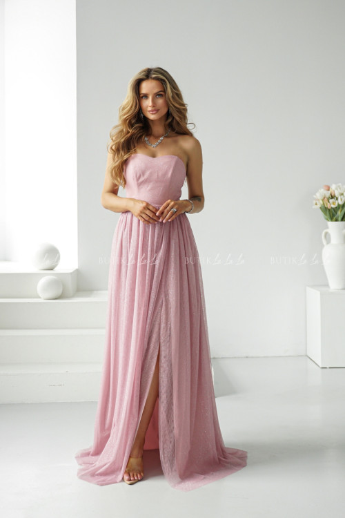 Sukienka tiulowa maxi pudrowa Cecylia 20