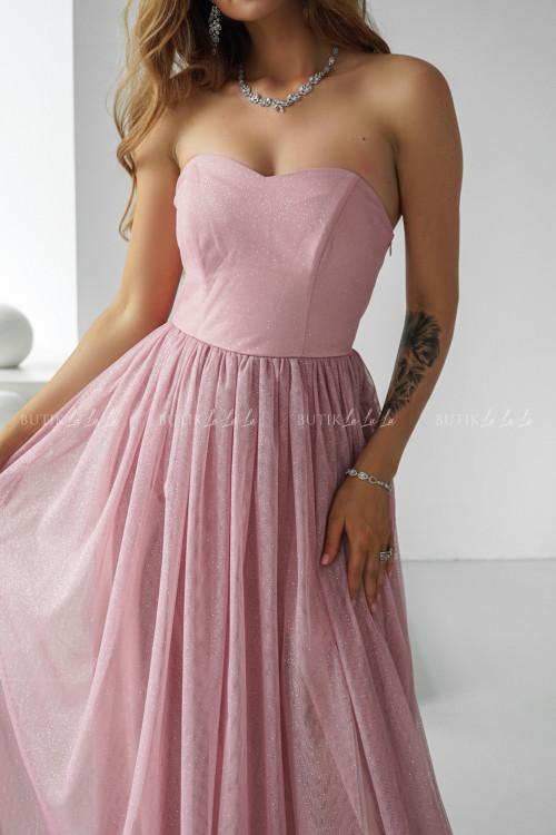 Sukienka tiulowa maxi pudrowa Cecylia 19