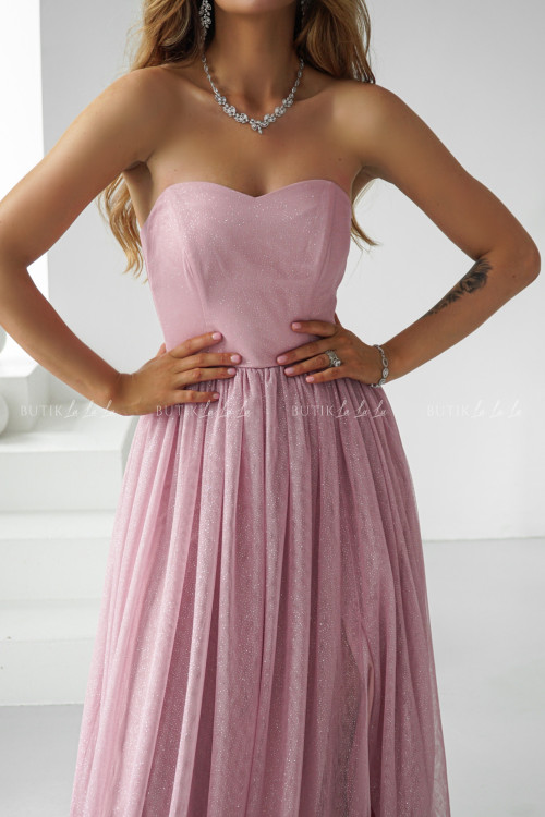 Sukienka tiulowa maxi pudrowa Cecylia 14