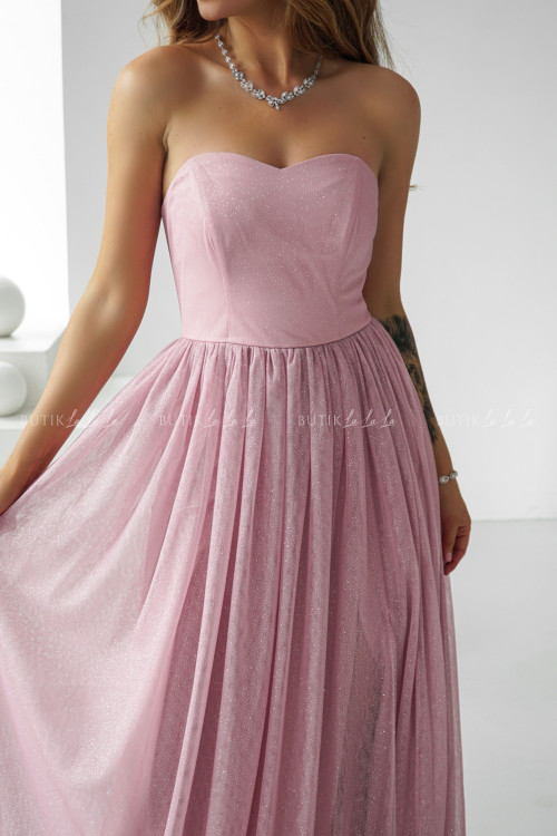 Sukienka tiulowa maxi pudrowa Cecylia 12