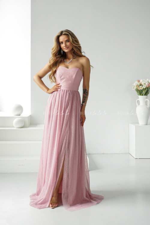 Sukienka tiulowa maxi pudrowa Cecylia 8