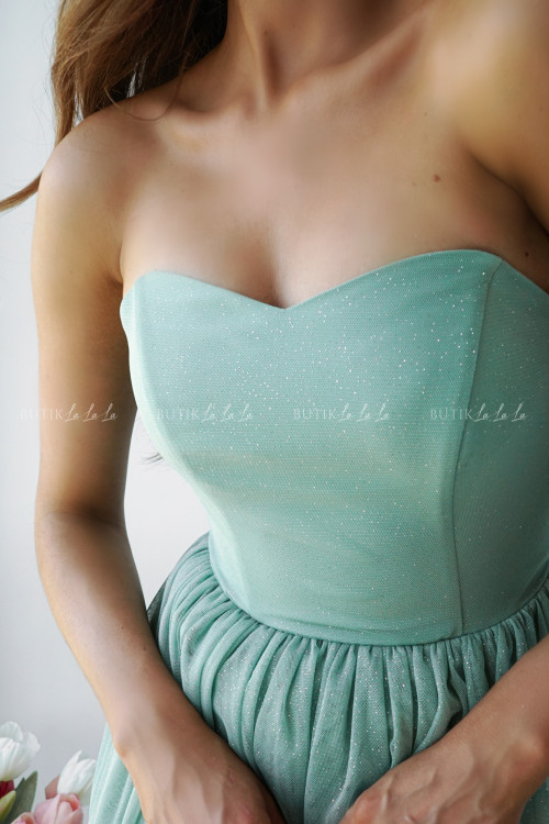 Sukienka tiulowa maxi pistacjowa Cecylia 4