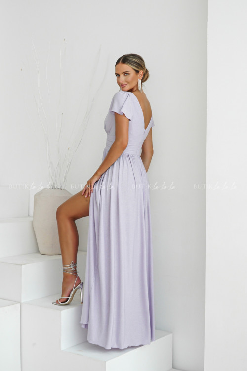 Sukienka maxi brokatowa liliowa Gabriela 1