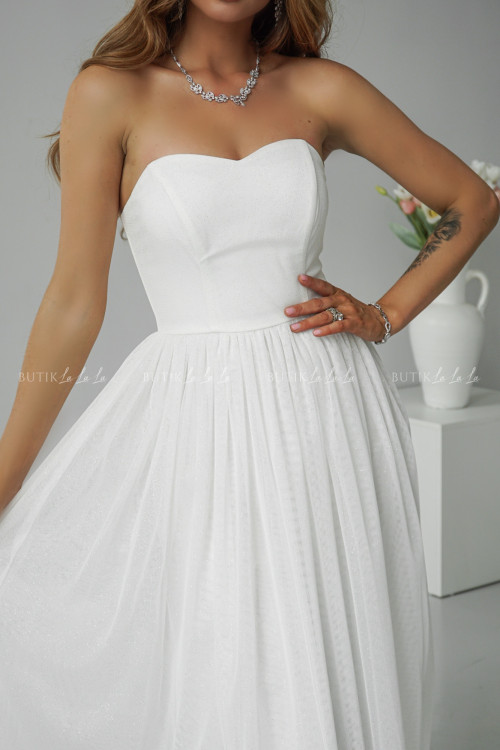 Sukienka tiulowa midi biała Gaja