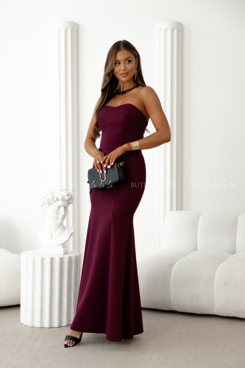 Sukienka maxi burgundowa Sami