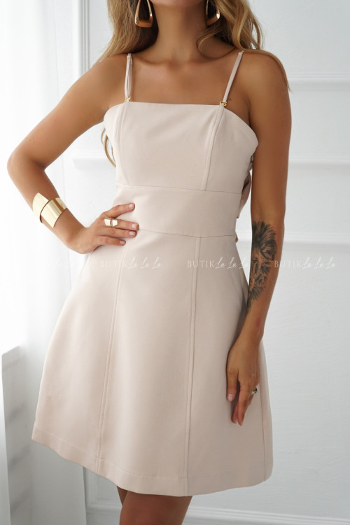 Sukienka z kokardą na plecach beżowa Cherie