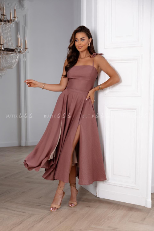 Komplet top ze spódnicą brudny róż Henries