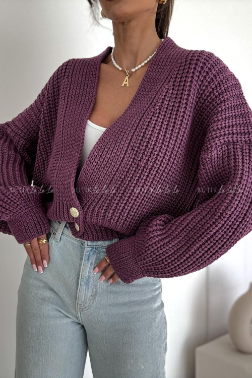 Sweter śliwkowy Beanie