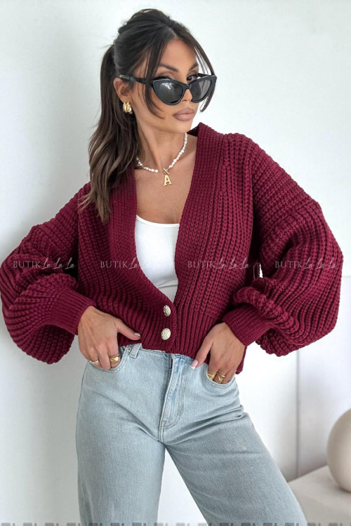 Sweter bordowy Beanie 2