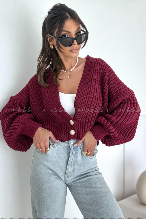 Sweter bordowy Beanie 3