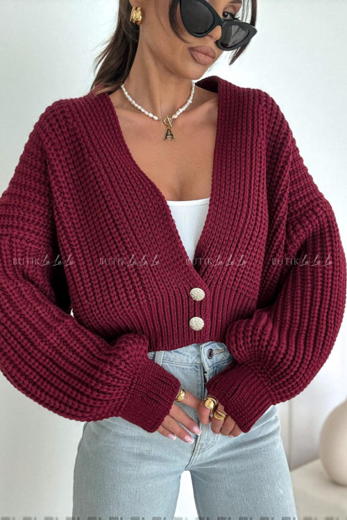 Sweter bordowy Beanie 4