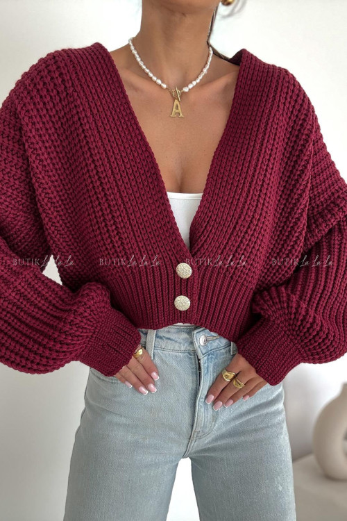 Sweter bordowy Beanie