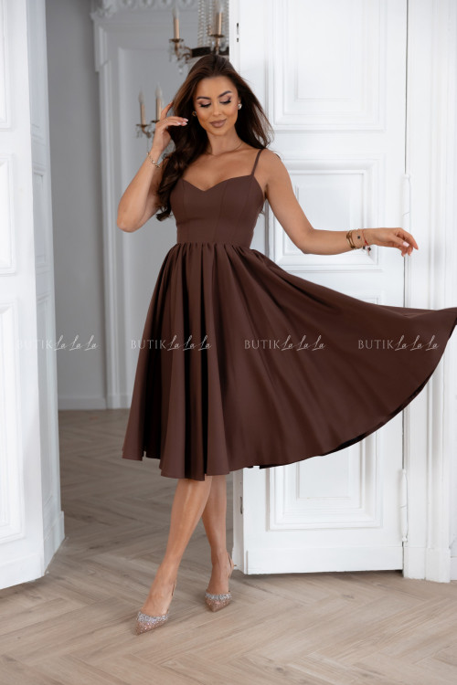 Sukienka midi brązowa Norway 2